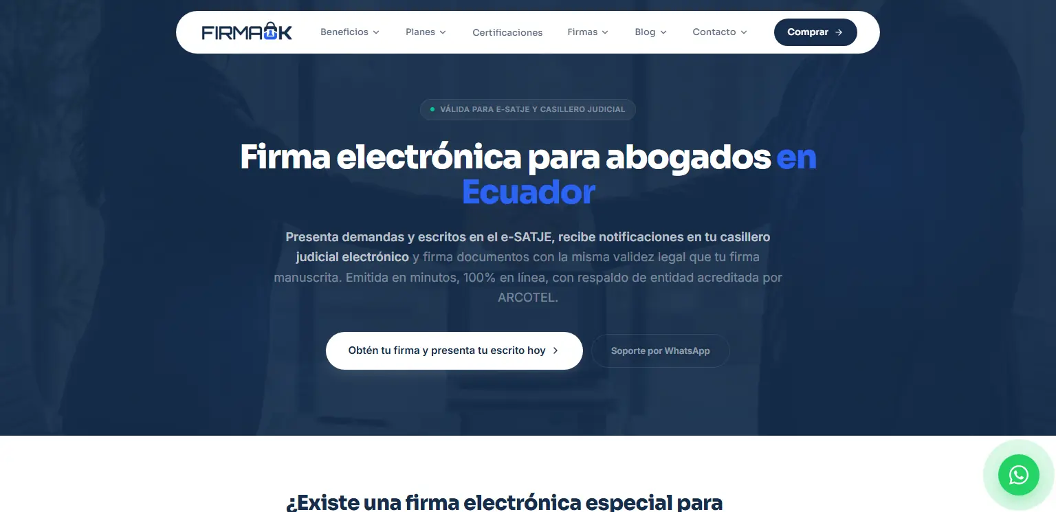 FirmaOK: Página para abogados, una de las 16 por profesión