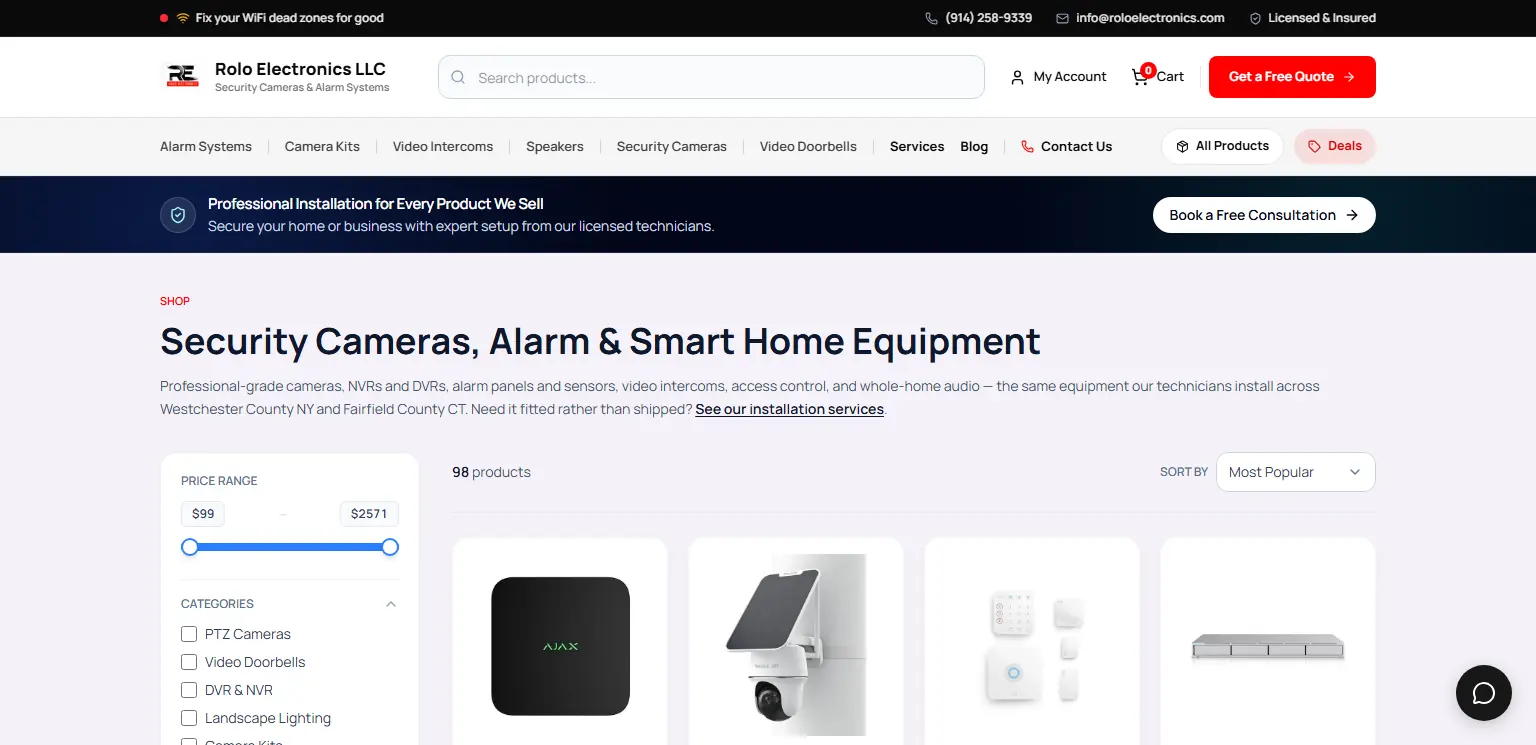 Rolo Electronics: Catálogo de equipos con filtros por precio, categoría y marca
